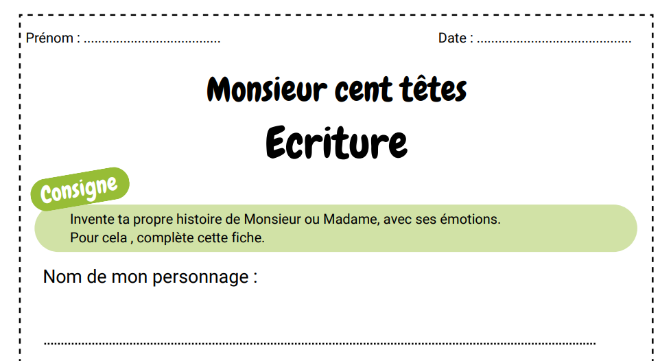 Capture d'écran de la fiche planification