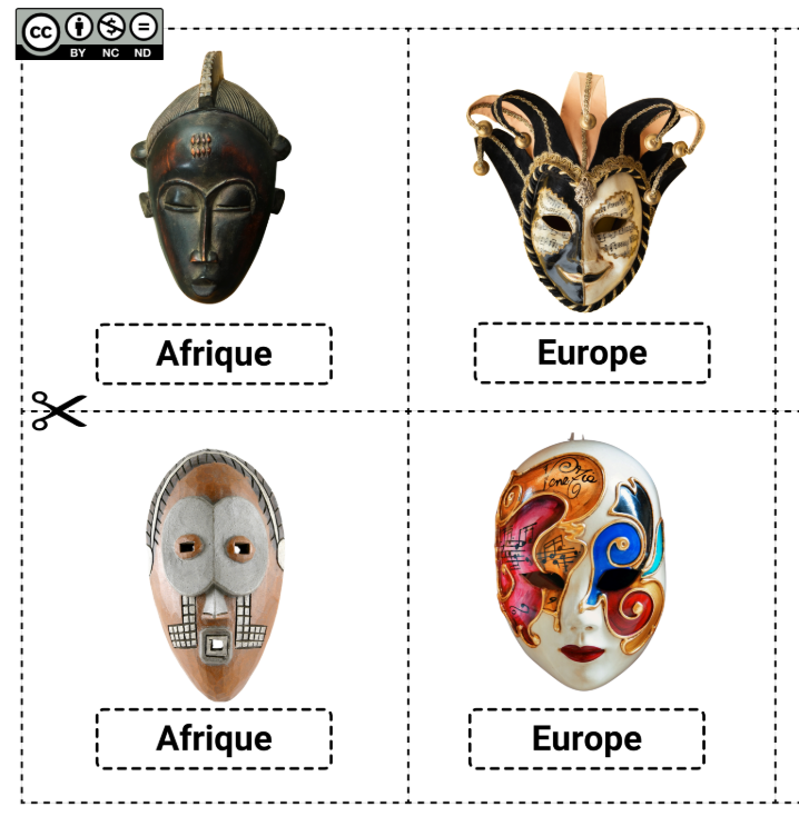 Capture d'écran des cartes masques