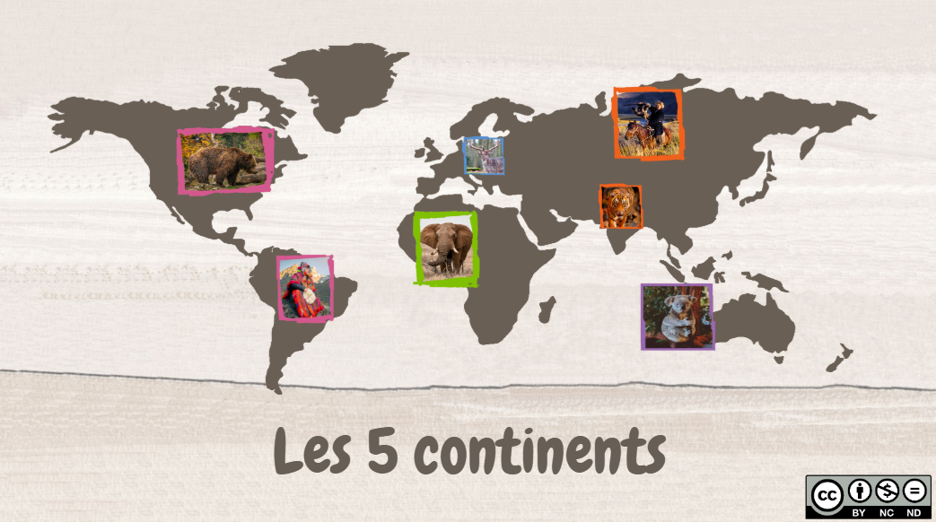 Capture d'écran du diaporama sur les 5 continents
