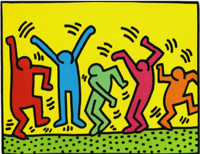 Peinture inspirée de l'artiste Keith Haring