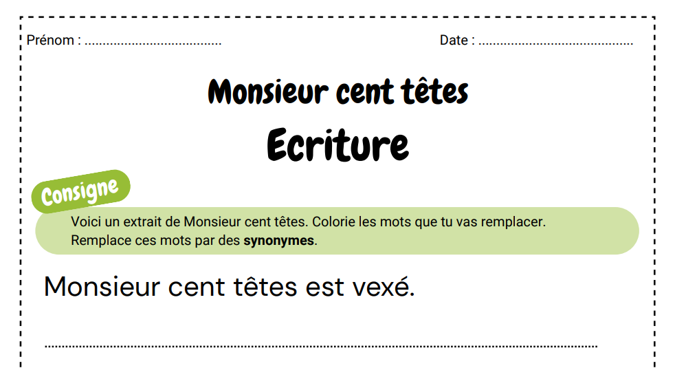 Capture d'écran de la fiche réécriture